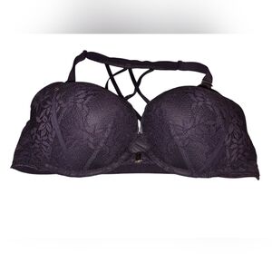 Cacique Purple Floral Lace Boost Plunge Bra Size 42DD